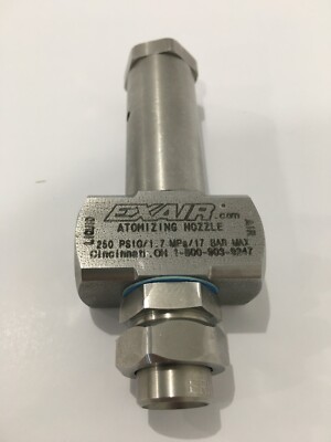 EXAIR Atomizing Spray Nozzle: Pressure, Low, 1 to 3.8 gph, 8'' Diameter