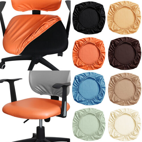 PU Leather Chair Seat Cover Slipcover Elastic Home Office Chair Seat Cover US - Picture 1 of 34