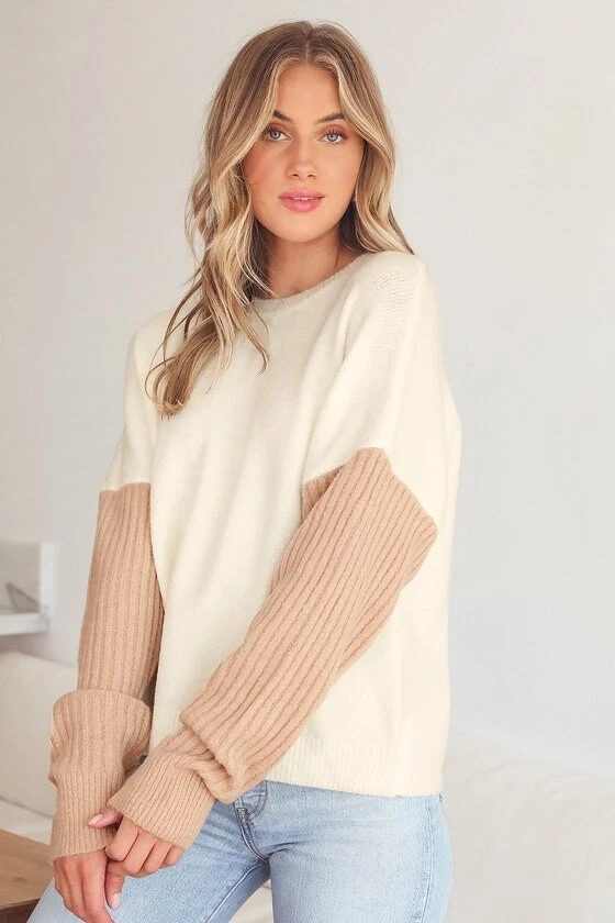 Pale beige cheap pullover