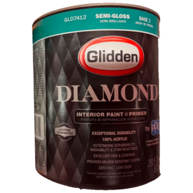 Glidden Diamond Interior Paint and Primer Semi Gloss Zero VOC 100 Acrylic 1 Gal eBay