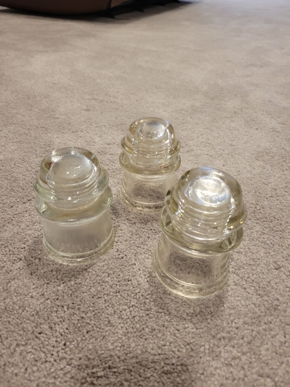Hemingray 17 Vintage Hemingray-17 Clear Glass Insulator Telephone Line Set of 3 | eBay