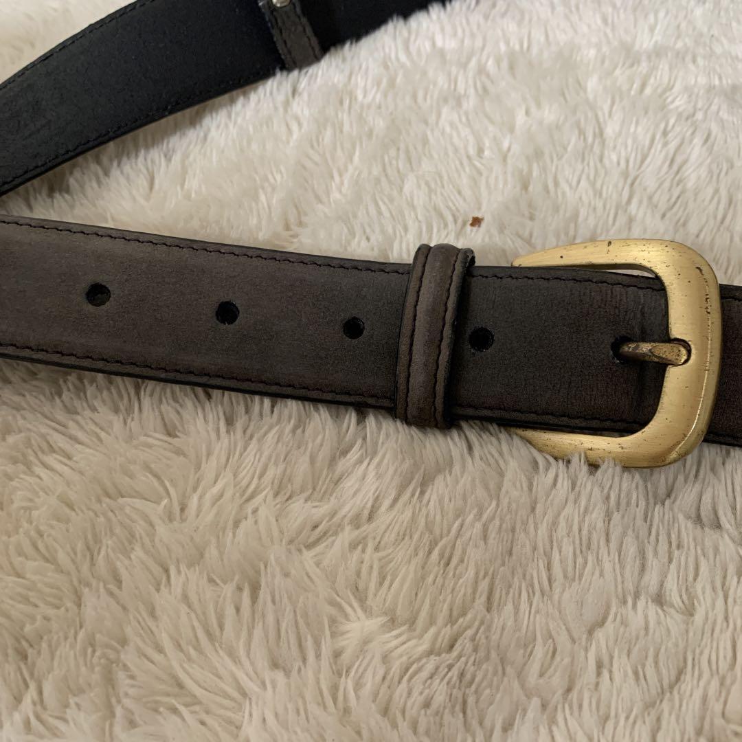 Salvatore Ferragamo ブラックスェードベルト Ferragamo Suede Belt Double Gancini Gold Hardware Men's From