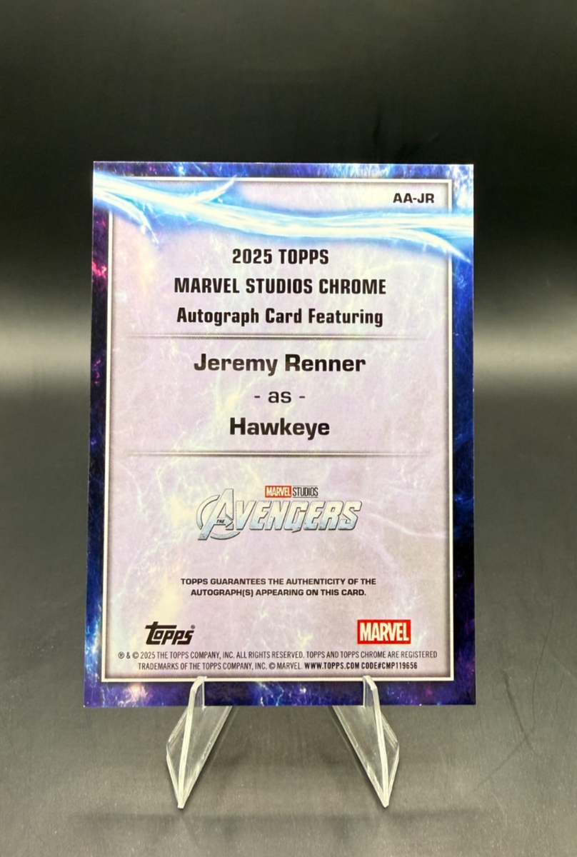 2025 Topps Chrome Marvel Studios Jeremy Renner as Hawkeye Auto #AA