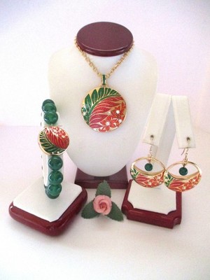 Brighton ''TERRA TROPICA'' Necklace-Earring-Bracelet Set (MSR$284) NWT/Pouch