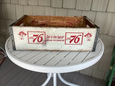 “RARE” Drink Ice Cold 76 Soda Wood Crate Milwaukee Wisconsin - Image 1 of 4
