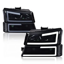 LED DRL Front Headlights Fit Silverado 2500 3500 2500HD 2003-2006