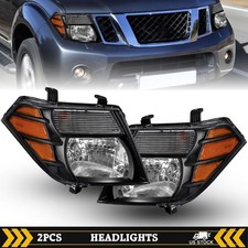Black For 2008-2012 Nissan Pathfinder Headlights Head Lamps Assembly Pair Lh Rh