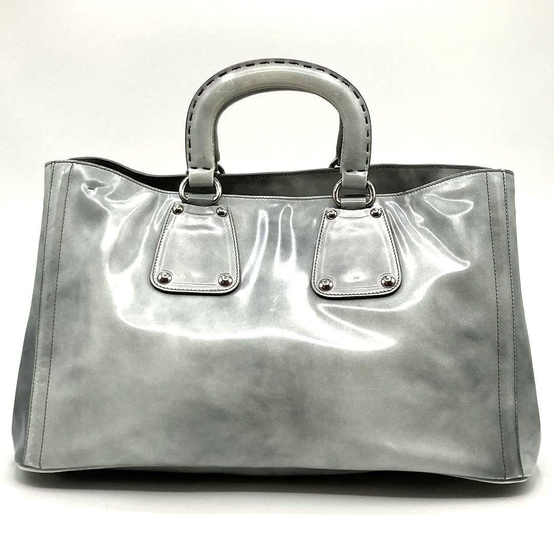 Rare PRADA 2way Handbag Tote Triangle Logo Coated Leather thumbnail 3