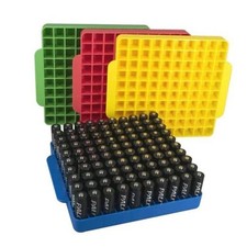 100 Slot Battery Storage Organizer, AA Battery Case Holder Storage Vault Green