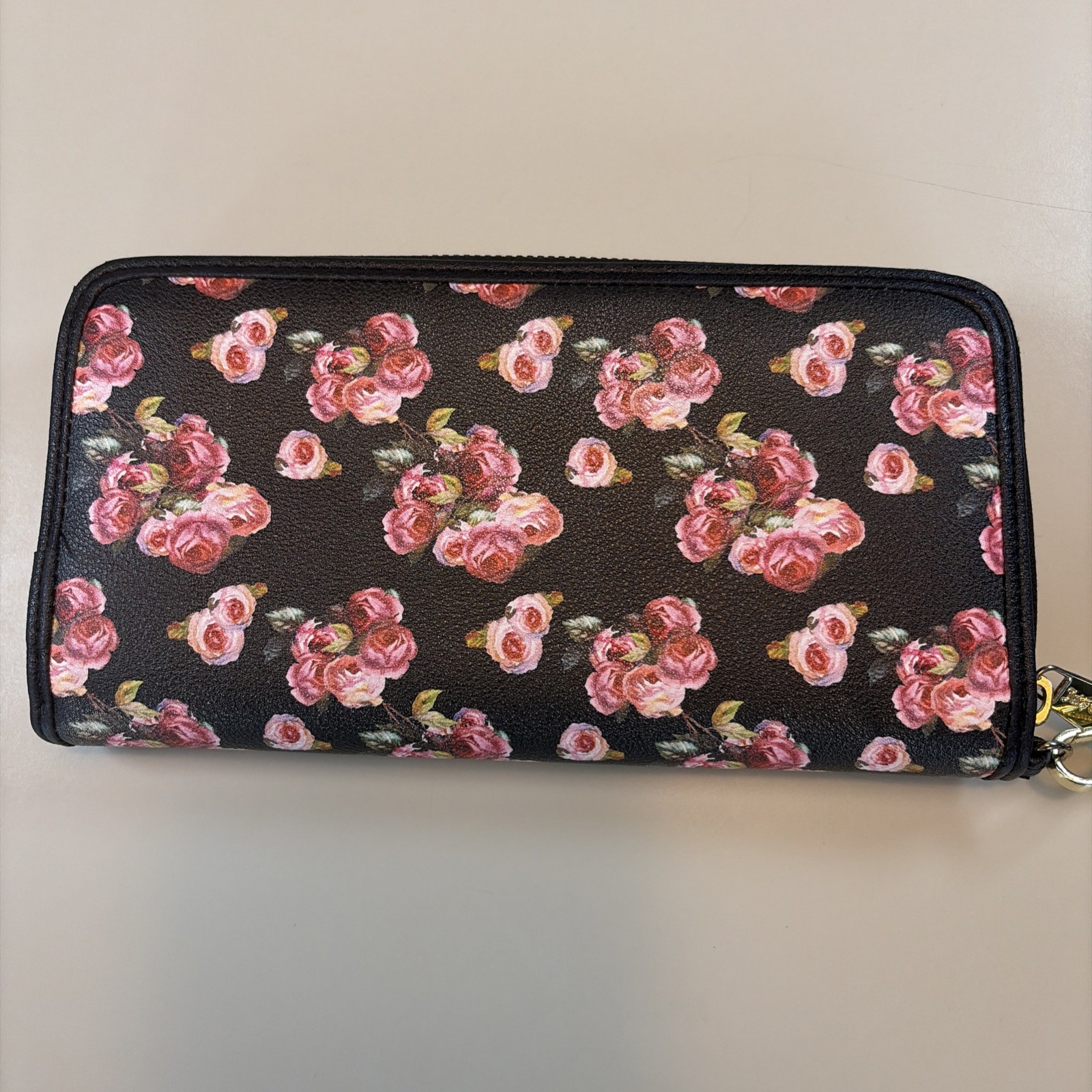 Juicy Couture Wallet Floral Black Pink Roses Multiple Compartments Wristlet image 4