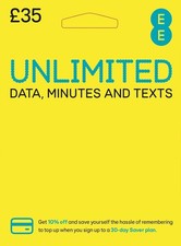 EE UK 4G / 5G Pay As You Go Unlimited Data Call Text SIM Card