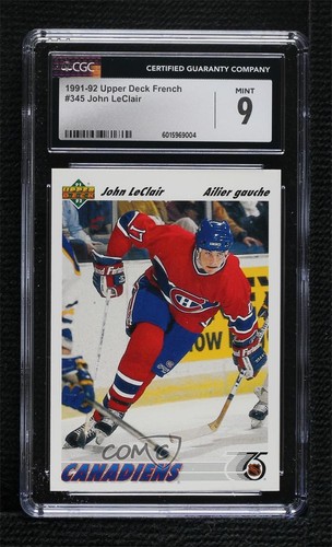 1991-92 Upper Deck French UD Logo Hologram John LeClair #345 Rookie RC 2cb - 第 1/3 張圖片