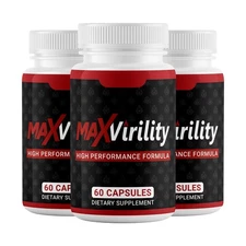 (3 Pack) Max Virility Male Health Pills to Boost Stamina & Energy Levels 60ct