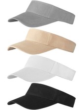 4 Pack Sun Sports Visor Hats Adjustable Hat Summer Cotton Cap for Golf Cyclin...
