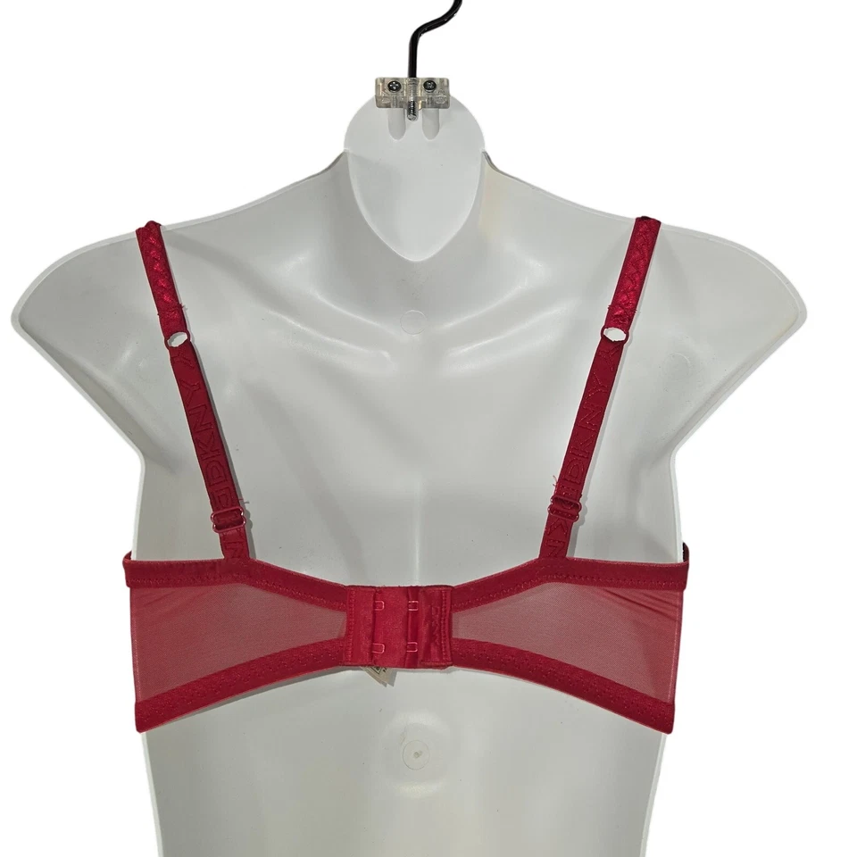 Sexy Sujetador Push-Up DKNY Rojo Encaje con Aros 32D Floral Ligeramente Acolchado Femenino Foto 4 de 4