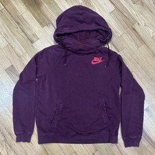 Nike Rally Funnel Neck Hoodie Women  s L Burgundy 683776-681
