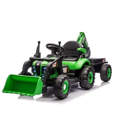 24V Kids Ride-On Electric Tractor Toy 4-in-1 Excavator, Dump Truck  Bulldozer