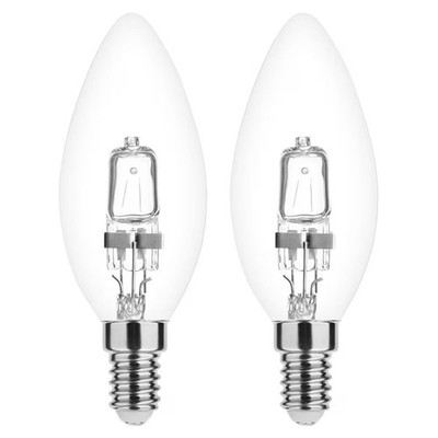 Modee E14 Halogen Kerzenlampe 42W 624lm 2700K Warmweiß Dimmbar 2 Stück