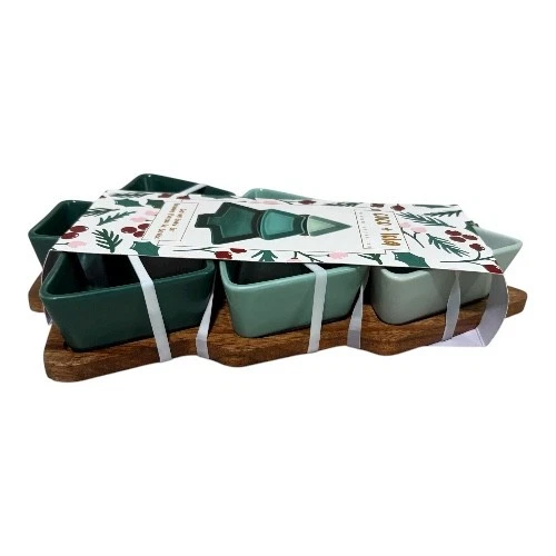 Coco & Lola Tiered Christmas Tree Bowls Serving Board Set 12"H x 8"W Green NWT - Image 2 of 4