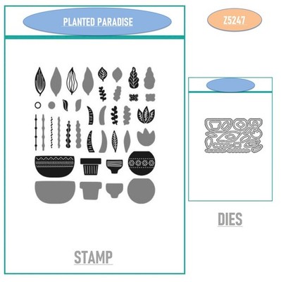 PLANTED PARADISE Dies and Stamps Scrapbook DIY Handmade Greeting Card Making