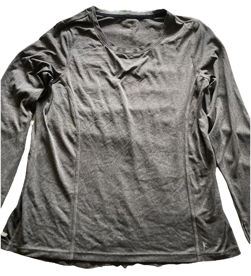 Tops de manga comprida Danskin Active tamanho G/G 12/14–2 pol. lote-azulado e cinza/preto - Imagem 2 de 4