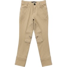 TuffRider Kids Cotton Pull On Jods Tan Equestrian Riding Pants Size 4 10009-01