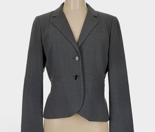 Calvin Klein Women  s 10P Petite Charcoal Gray 2-Button Blazer Suit Jacket