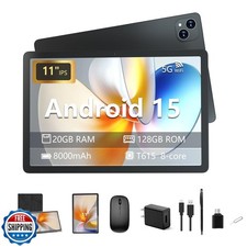 Iconiotk Android 15 Tablet 11 inch Tablet with Keyboard, 20GB 128