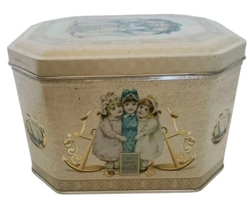 Vintage Coca Cola Taffy Candy Tin 3 Girls We Drink Coca Cola 5.5" x 3.5"