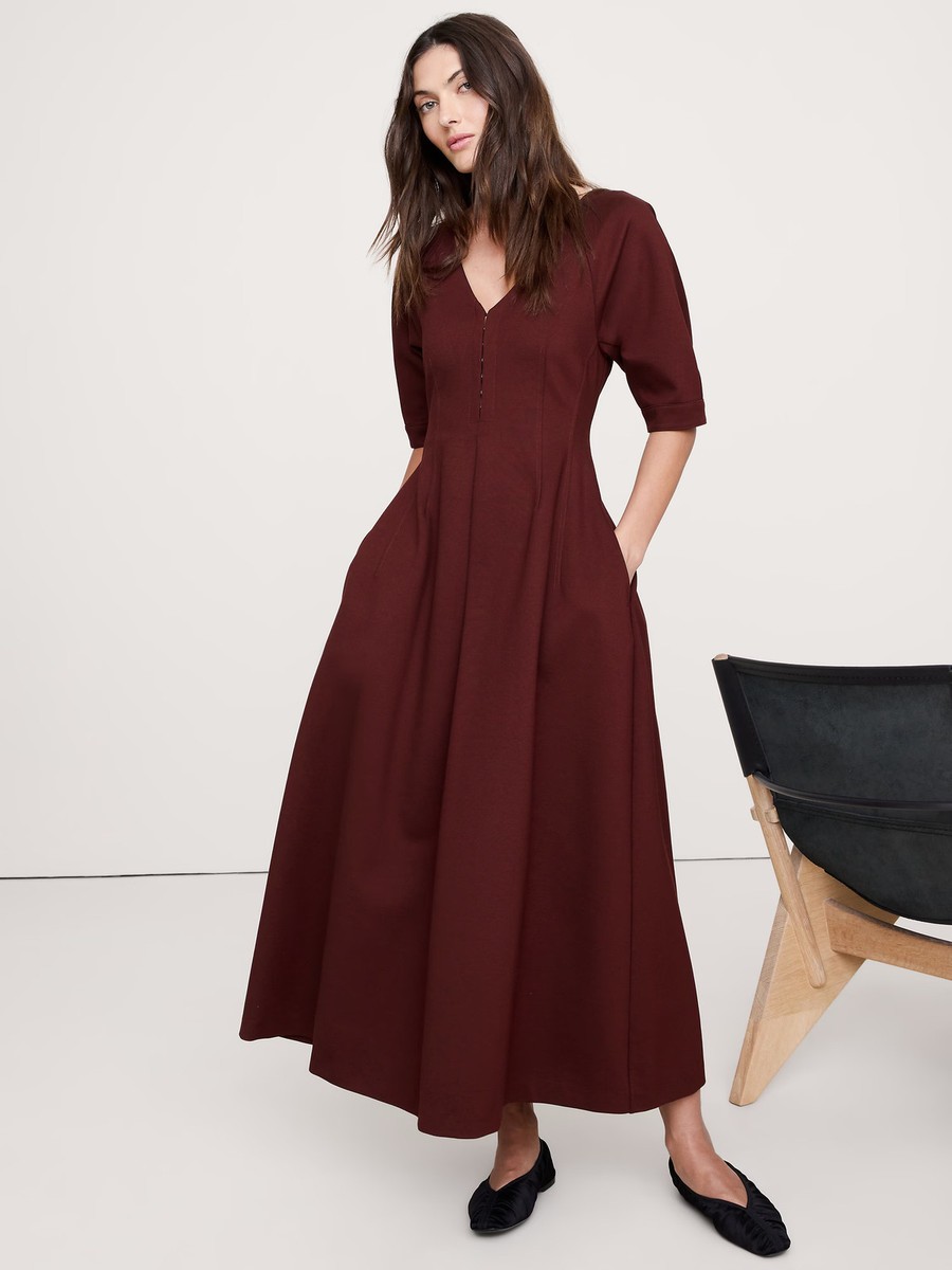 green emerald velvet dress Satin One-Shoulder Midi Dress – Banana Republic main image 0