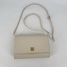 Vintage Givenchy Paris Ivory Leather Crossbod...