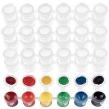 BAGTeck 36 Empty Paint Pots with Lids, 5 ml/0.17 OZ Clear Transparent