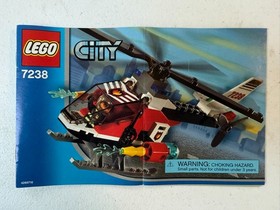 Lego 7238 City Fire Helicopter Complete Set w/Minifigure, Instructions & Box