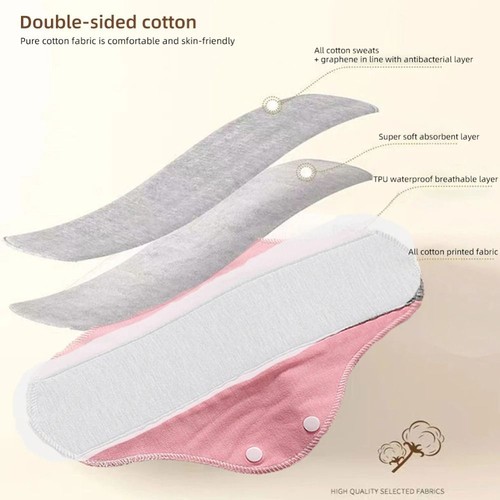 Reusable Adult Diaper Cotton Panty Liners New Menstrual Cloth Sanitary - Picture 9 of 9