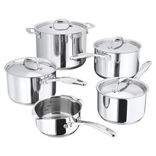 Image of Stellar 5pc Cookware Set Stainless Steel Induction Dishwasher Safe Lids