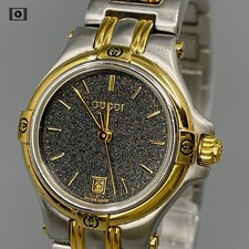 【Near Mint】GUCCI 9040L Black Dial Silver Ladies Gold Qz 26mm Watch US Stock