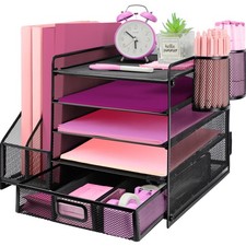 Schreibtisch Organizer Ablage Metall 5 Ebenen...