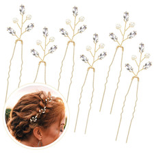6 Pieces Pearl Crystal Bridal Hair Pins Rhinestone Flower Wedding Hair Pins Prom