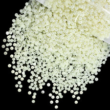 7500PCS 2Mm Small Beige White round Half round Pearls for Crafting Imitation Loo