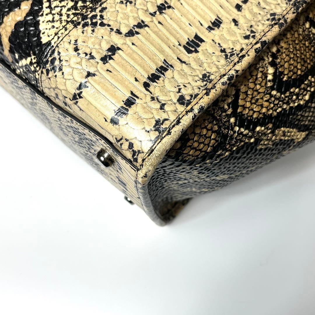 COACH rare Beautiful  Tote Bag Python Embossed 37… - image 14