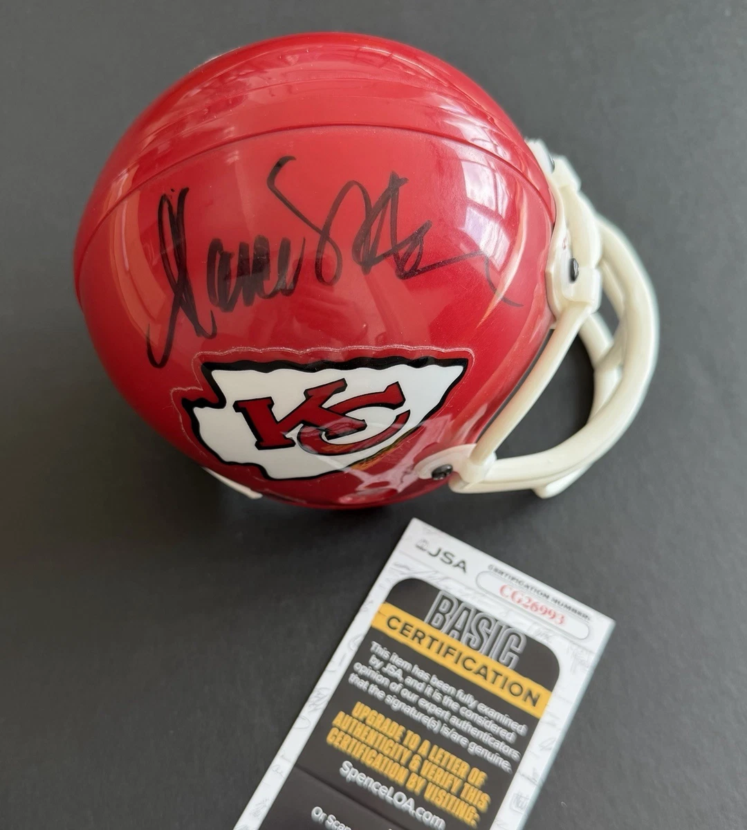 カンザスシティ・チーフスオーセンティック ヘルメット マーカス・アレンサイン入り Marcus Allen Kansas City Chiefs NFL Original Autographed Items for