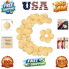 50 Pcs Round Brass Tags, 1-1/4 Inch Diameter, Gold Blank Metal Stamping Key B...