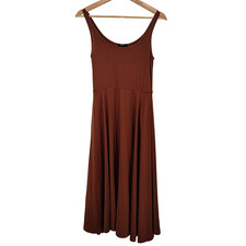 Quince Tencel Jersey Fit & Flare Dress Brown Basic Sleeved S