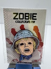 ZOBIE COLLECTORS PIN Horror Movie Enamel Pin Old Woman in Hat Double Post