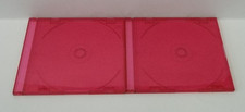 Gently Used Lot of 2 Red One-Sided 6-Tooth Hub CD DVD Jewel Cases