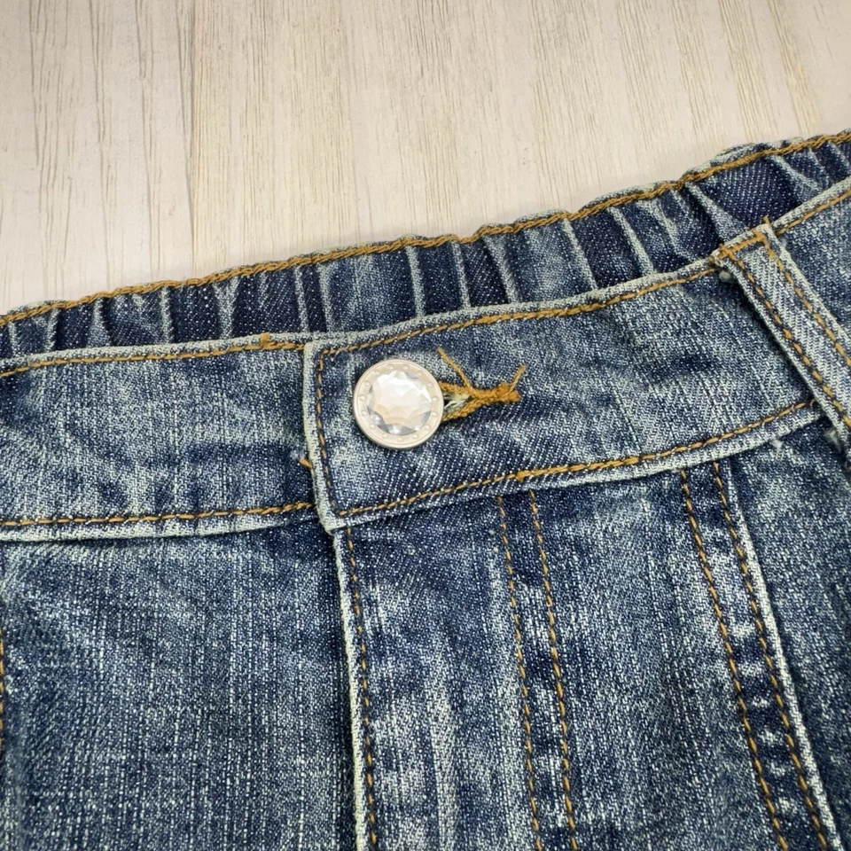 Quacker Factory Women Size Large Embroidered Embellished Blue Denim A-Line Skirt - Image 3 of 4