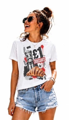 Damen-T-Shirt £1 Croissants Count Binface Candidate UK Politik Lady Fit