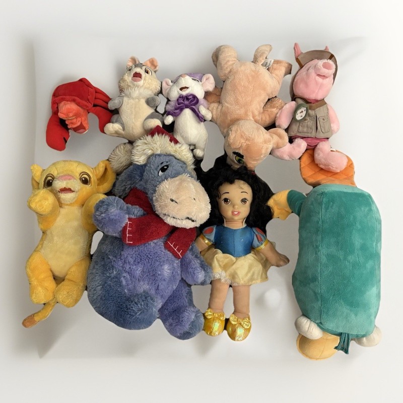 Disney Plush Lot Perry Platypus Eeyore Simba Nala Piglet Bianca Thumper 9