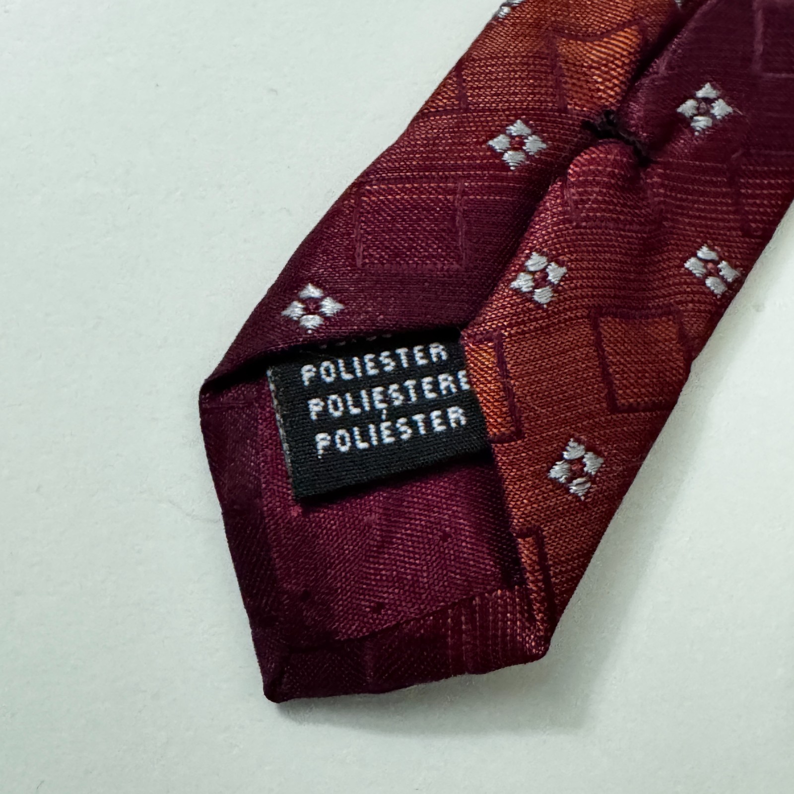 Mark Seven Fashion Burgundy Geometric Patterned Polyester Tie image 5