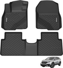 Custom Fit Floor Mats Compatible with 2017-2022 Honda CR-V, Black TPE All-Weathe